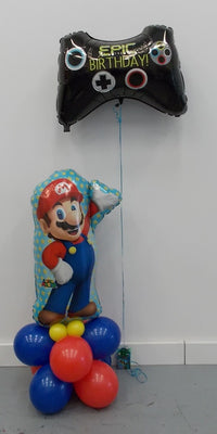 Mario Brothers Birthday Balloons Stand Up Video Game Controller