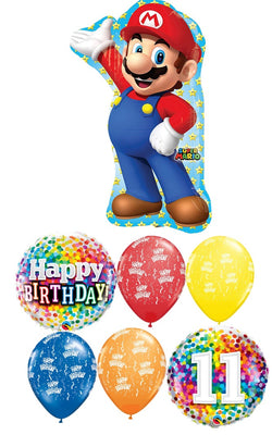 Mario Brothers 11th Birthday Balloon Bouquet available Balloon Place