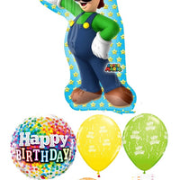 Mario Brothers Luigi 12th Birhtday Balloon Bouquet with Helium Weight