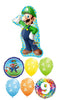 Mario Brothers Luigi 9th Birthday Balloon Bouquet with Helium Weight