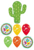 Fiesta Cactus Flower Balloons Bouquet with Helium Weights