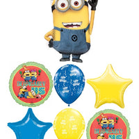 Despicable Us Minions Birthday Balloon Bouquet with Helium and Weight