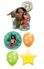 Moana and Maui Birthday Balloons Bouquet of 5 with Helium Weight
