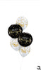 New Year Stars Dots Balloon Bouquet with Helium and Weight