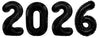 New Year Jumbo Black Numbers 2026 Balloons with Helium and Weight