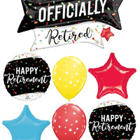 Officially Retired Happy Retirement Balloons Bouquet Helium Weight