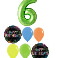 Paintball Lets Glow Pick An Age Green Number Birthday Balloon Bouquet