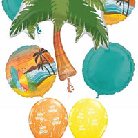 Hawaiian Palm Tree Beach Party Birthday Balloon Bouquet Helium Weight