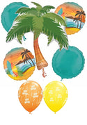 Hawaiian Palm Tree Beach Party Birthday Balloon Bouquet Helium Weight