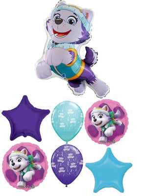 Paw Patrol Everest Birthday Balloon Bouquet with Helium and Weight