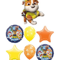 Paw Patrol Rubble Birthday Balloon Boqouet with Helium and Weight