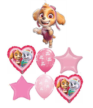 Paw Patrol Sky Shape Birthday Balloon Bouquet with Helium and Weight