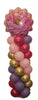 Pink Flower Birthday Balloon Column Tower