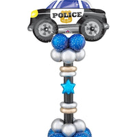 Police Car Birthday Balloons Stand Up with Helium Weight