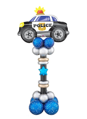 Police Car Birthday Balloons Stand Up with Helium Weight