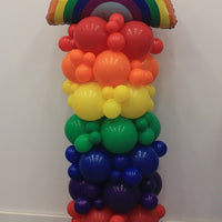 Rainbow Clusters Balloon Column Tower