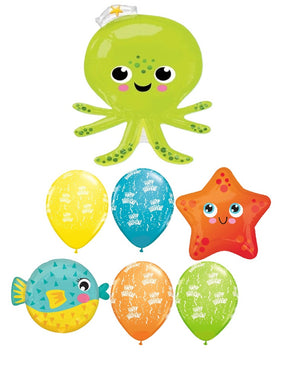 Sea Creatures Silly Octopus Birthday Balloon Bouquet Helium Weight