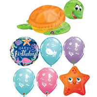 Sea Creatures Silly Sea Turtle Birthday Balloons Bouquet Helium Weight