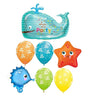 Sea Creatures Whale Party Fish Birthday Balloons Bouquet Helium Weight