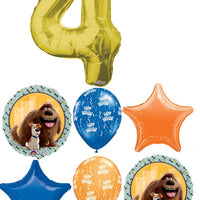 Secret Life Of Pets Pick An Age Gold Number Birthday Balloon Bouquet