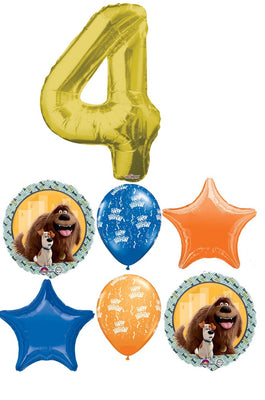 Secret Life Of Pets Pick An Age Gold Number Birthday Balloon Bouquet