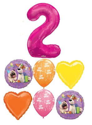 Secret Life Of Pets Birthday Pink Number Pick An Age Balloon Bouquet