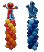 Sesame Street Elmo Cookie Monster Birthday Balloon Column Tower