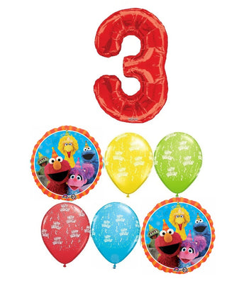 Sesame Street Red Number Pick An Age Birthday Balloon Bouquet
