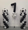 Soccer Balls Balloons Column Pick An Age Black Number Balloon Bouquet