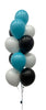 Solid Colour Balloon Bouquet of 13 Mixed with Helium Hi-Float Weight
