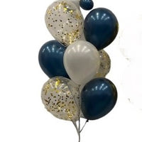 Solid Colour Gold Confetti Balloon Bouquet of 10 with Helium and Weight