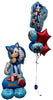 Sonic Hedgehog Airloonz Birthday Balloons Bouquet with Helium Weight