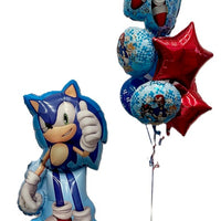 Sonic Hedgehog Airloonz Birthday Balloons Bouquet with Helium Weight