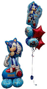 Sonic Hedgehog Airloonz Birthday Balloons Bouquet with Helium Weight