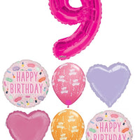 Spa Party Pink Number Pick An Age Birthday Balloon Bouquet