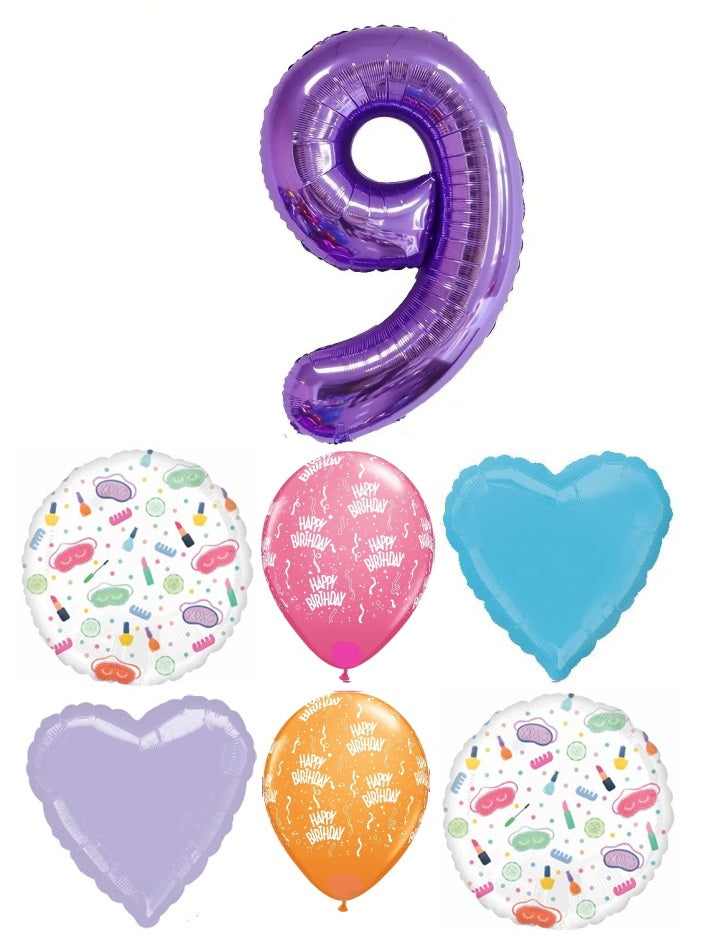 Spa Party Lavender Number Pick An Age Birthday Balloon Bouquet