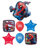Spider Man Birthday Balloon Bouquet with Helium and Weight