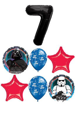 Star Wars Birthday Pick An Age Black Number Balloon Bouquet