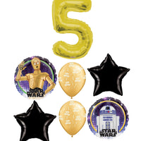 Star Wars Birthday Pick An Age Gold Number Balloon Bouquet
