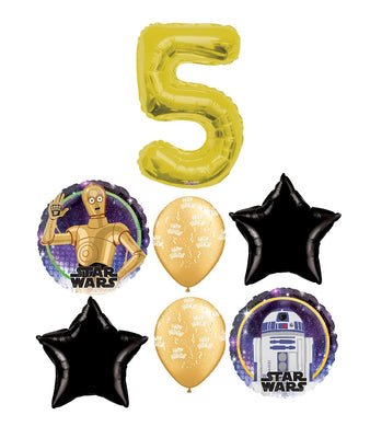 Star Wars Birthday Pick An Age Gold Number Balloon Bouquet