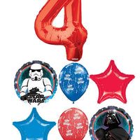 Star Wars Birthday Pick An Age Red Number Balloon Bouquet