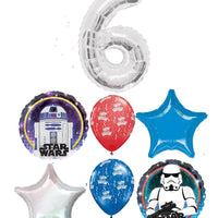 Star Wars Birthday Pick An Age Silver Number Balloon Boiuquet
