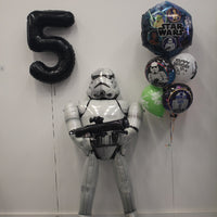 Star Wars Storm Trooper Black Number Pick An Age Birthday Balloon Bouquet