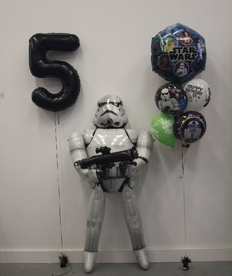 Star Wars Storm Trooper Black Number Pick An Age Birthday Balloon Bouquet