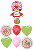 Strawberry Shortcake Birthday Balloons Bouquet with Helium Weight