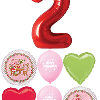Strawberry Shortcake Birthday Pick An Age Red Number Balloons Bouquet
