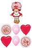 Strawberry Shortcake Hearts Birthday Balloons with Helium Weight