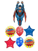 Superman Birthday Balloon Bouquet with Helium and Weight