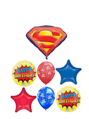 Superman Emblem Birthday Bouquet Balloon