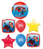 Superman Orbz Birthday Balloons Bouquet with Helium and Weight